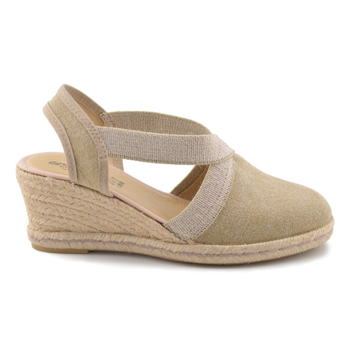 Beige Espadrilles mit Jute-Keil von Amelie