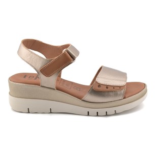 Sandali in pelle metallizzata con zeppa di Tekila TEKILA