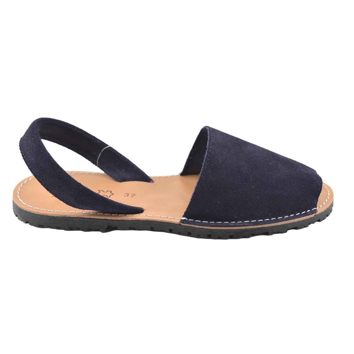 Avarcas Menorquinas navy leather sandals by CBP