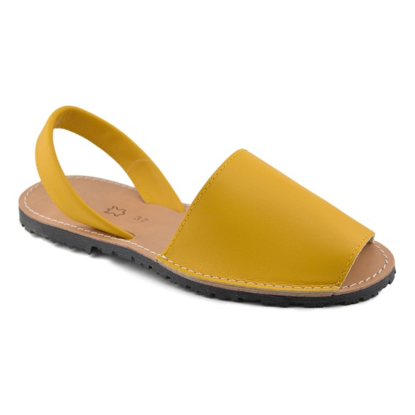 Cbp : Gelbe menorquinische Ledersandalen : Frau CBP - CONBUENPIE