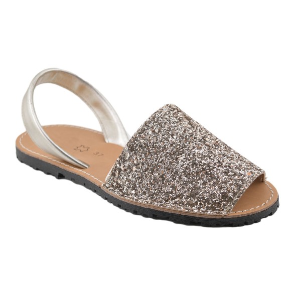 Cbp|Abarcas menorquinas glitter platinum|Woman CBP - CONBUENPIE