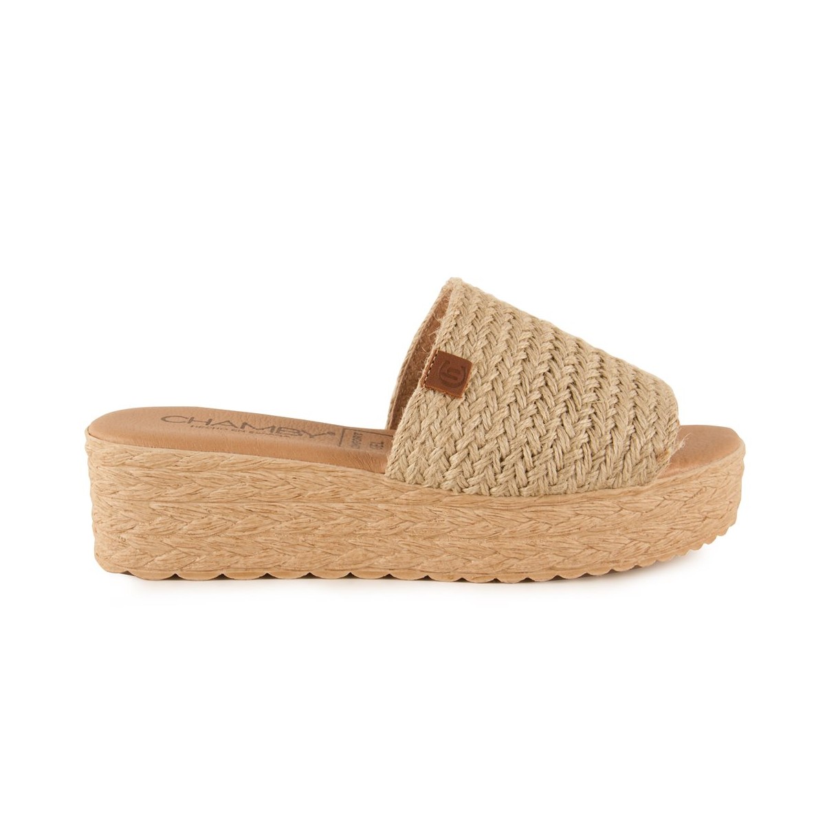 Sandalen aus Leder und Jute mit Plateau von Chamby CHAMBY