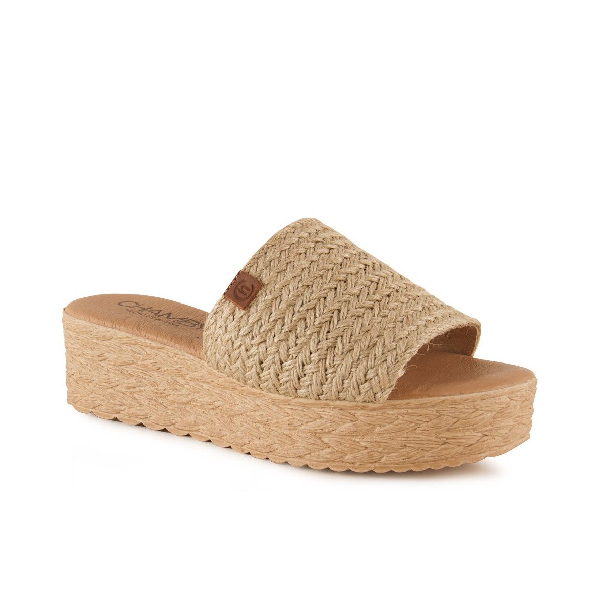 Sandalen aus Leder und Jute mit Plateau von Chamby CHAMBY