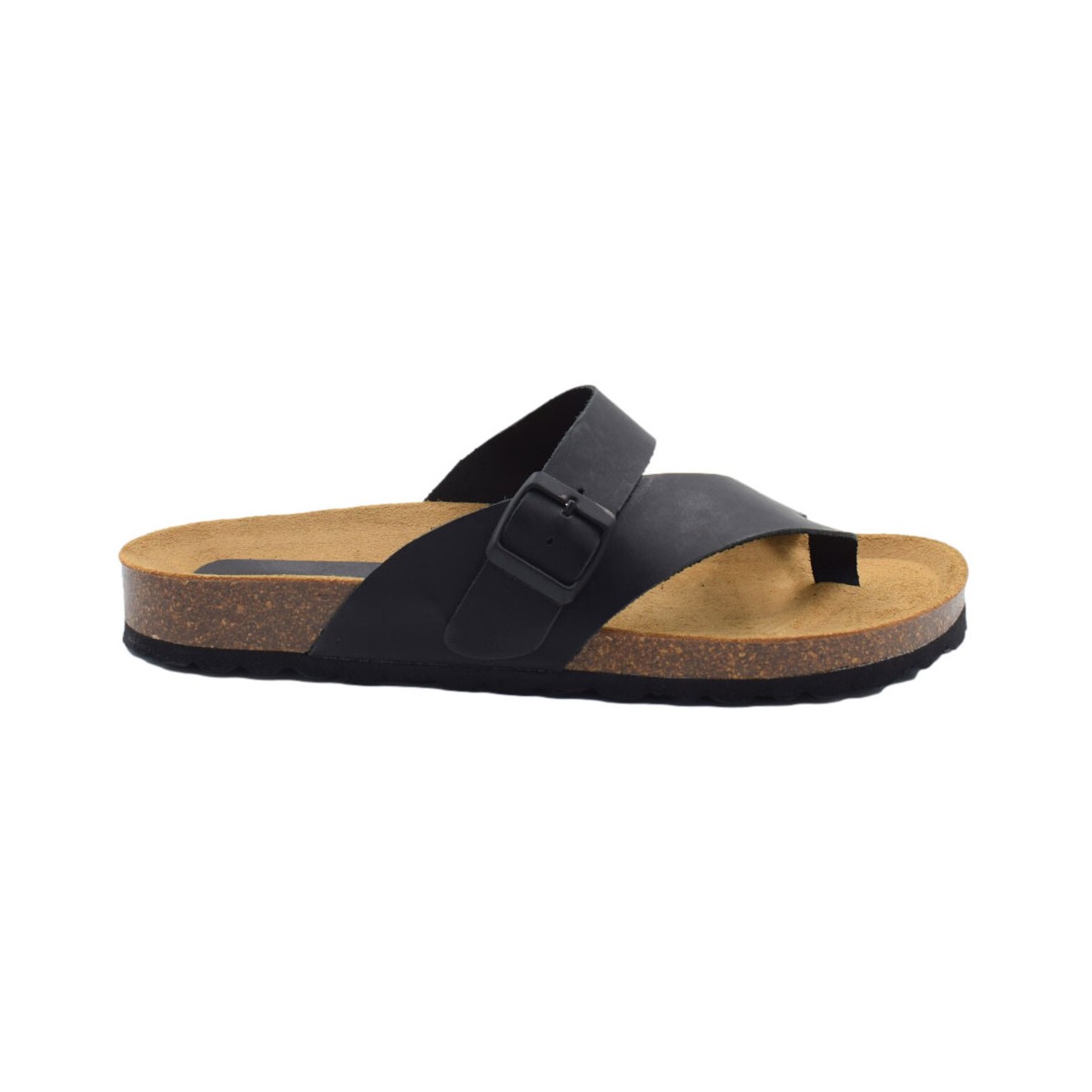 Organic black eco-friendly leather sandals by Biocomfort