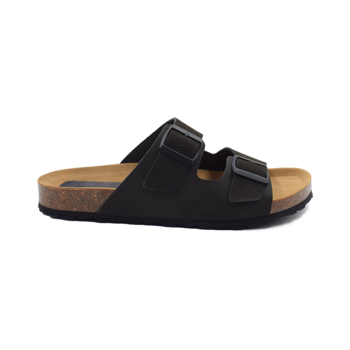 Organic black eco-friendly leather sandals by Biocomfort
