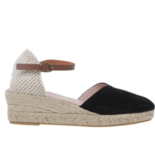 Black leather espadrilles by Amelie AMELIE