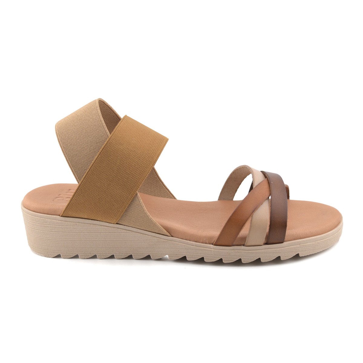 Brown leather wedge sandals by Blusandal