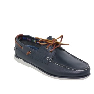 Blue leather boat shoes by Casual CASUAL 2