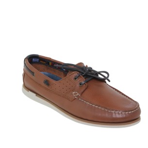 Chaussures de bateau en cuir marron par Casual CASUAL 2