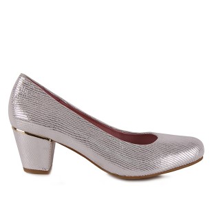 Silberne Lederpumps von Chamby CHAMBY