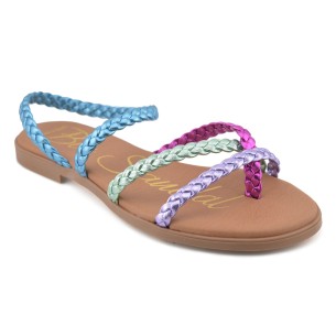 Sandalias de mujer planas multicolor BLUSANDAL 2