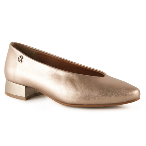 Ballerine in pelle metallizzata con tacco di Chamby CHAMBY