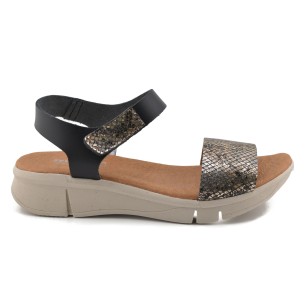 Sandales en cuir noir CBP - CONBUENPIE