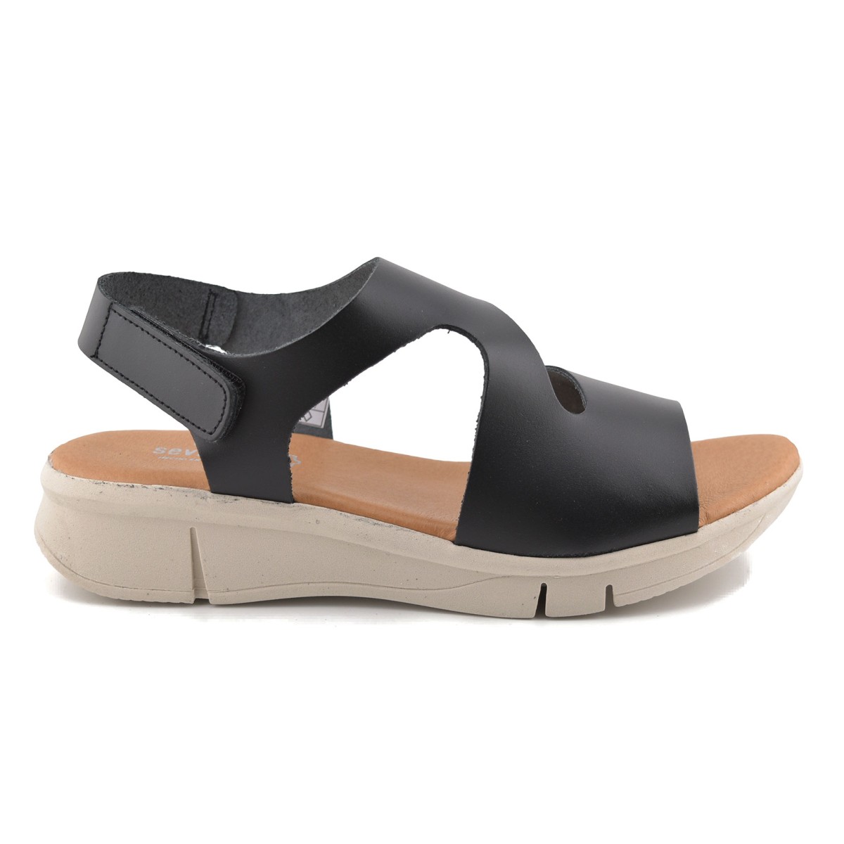 Black leather sandals by CBP