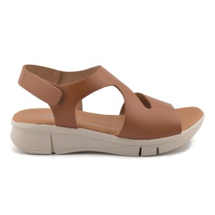 Women's brown leather sandals CBP - CONBUENPIE