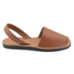 Cbp|Abarcas menorquinas acolchadas piel marron|Mujer CBP - CONBUENPIE