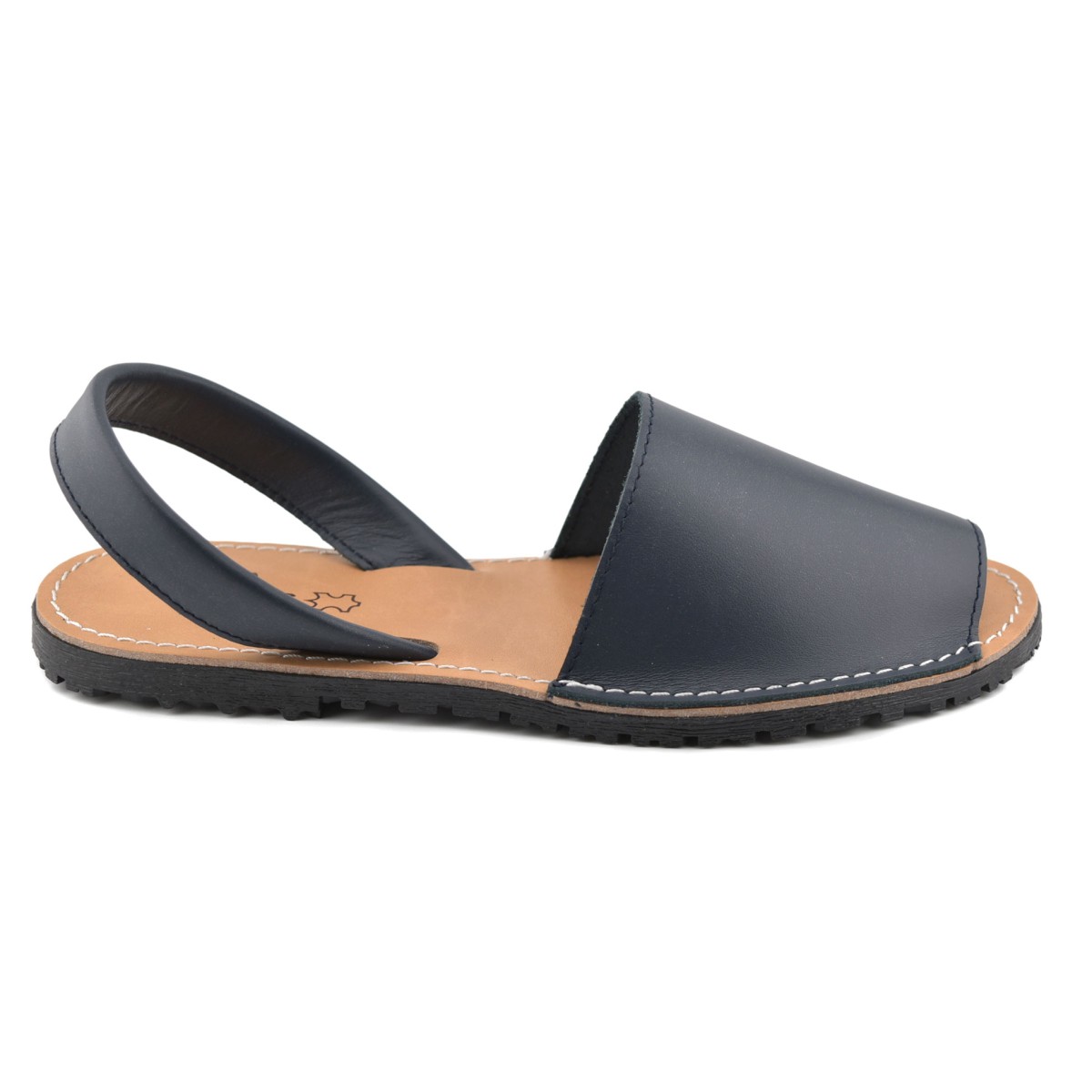 Avarcas Menorquinas navy leather sandals by CBP