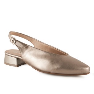 Décolleté con tacco in pelle metallizzata di Chamby CHAMBY 2