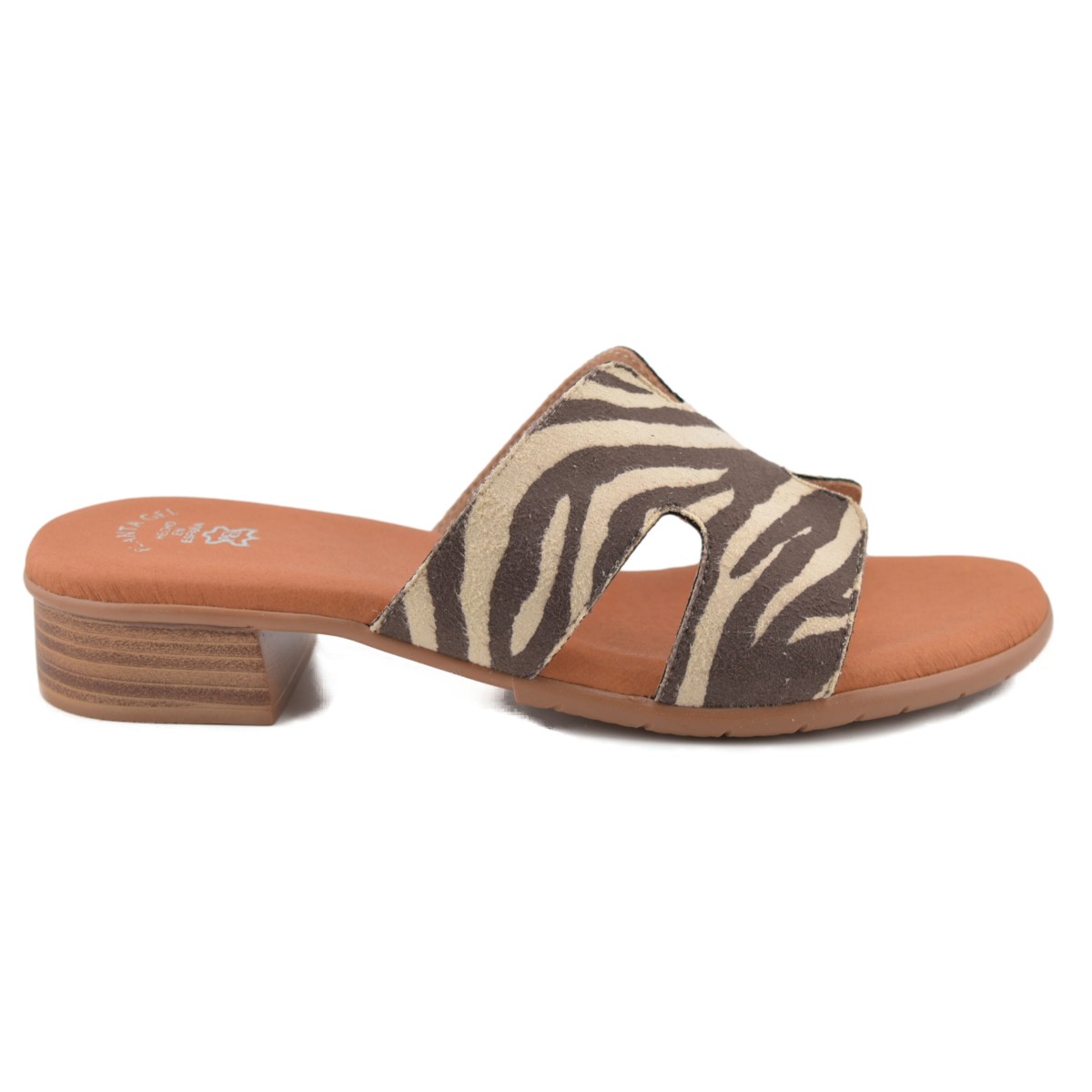 Leather animal print sandals with heel by CBP