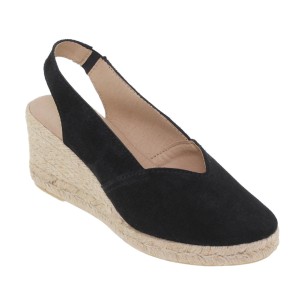 Alpargatas de piel negras con cuña by Amelie AMELIE 2