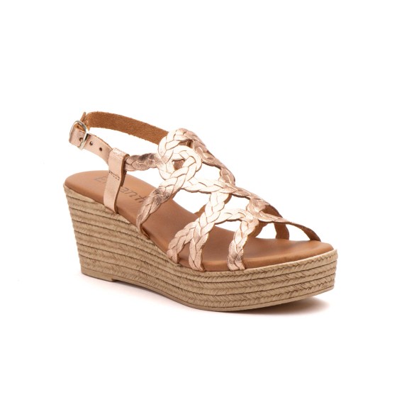 DSD : Roze leren hoge sandalen voor dames CALZADOS DSD