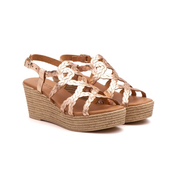 DSD : Roze leren hoge sandalen voor dames CALZADOS DSD