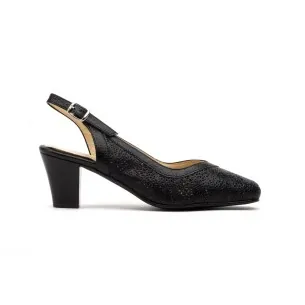 Schwarze Leder-Pumps mit Absatz von CBP CBP - CONBUENPIE
