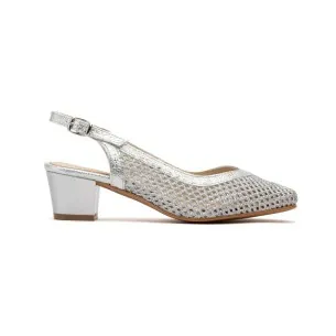 CBP | Frauen Silber Grid Heeled Schuhe | Frauen CBP - CONBUENPIE