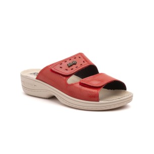 Anatomische rode leren sandalen-klompen van Bio Up BIO UP 2