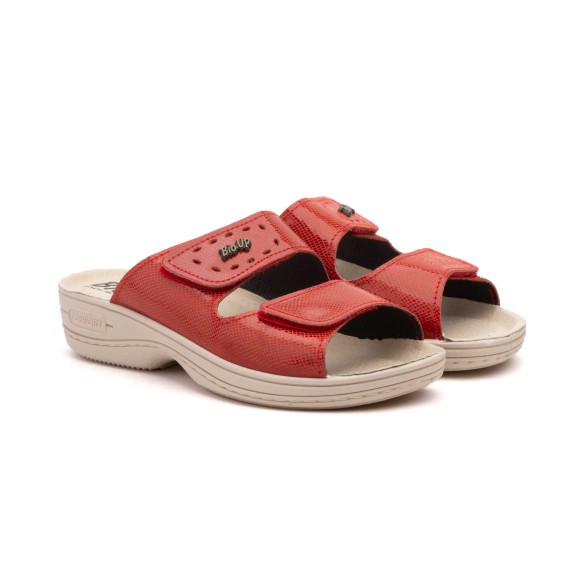 Sandales anatomiques en cuir rouge de Bio Up BIO UP