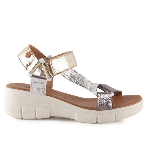 Tekila - Metallic leren sandalen - Dames TEKILA