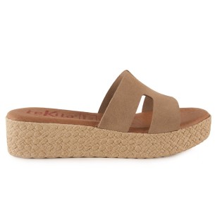 Brown leather sandals with platform by Tekila TEKILA