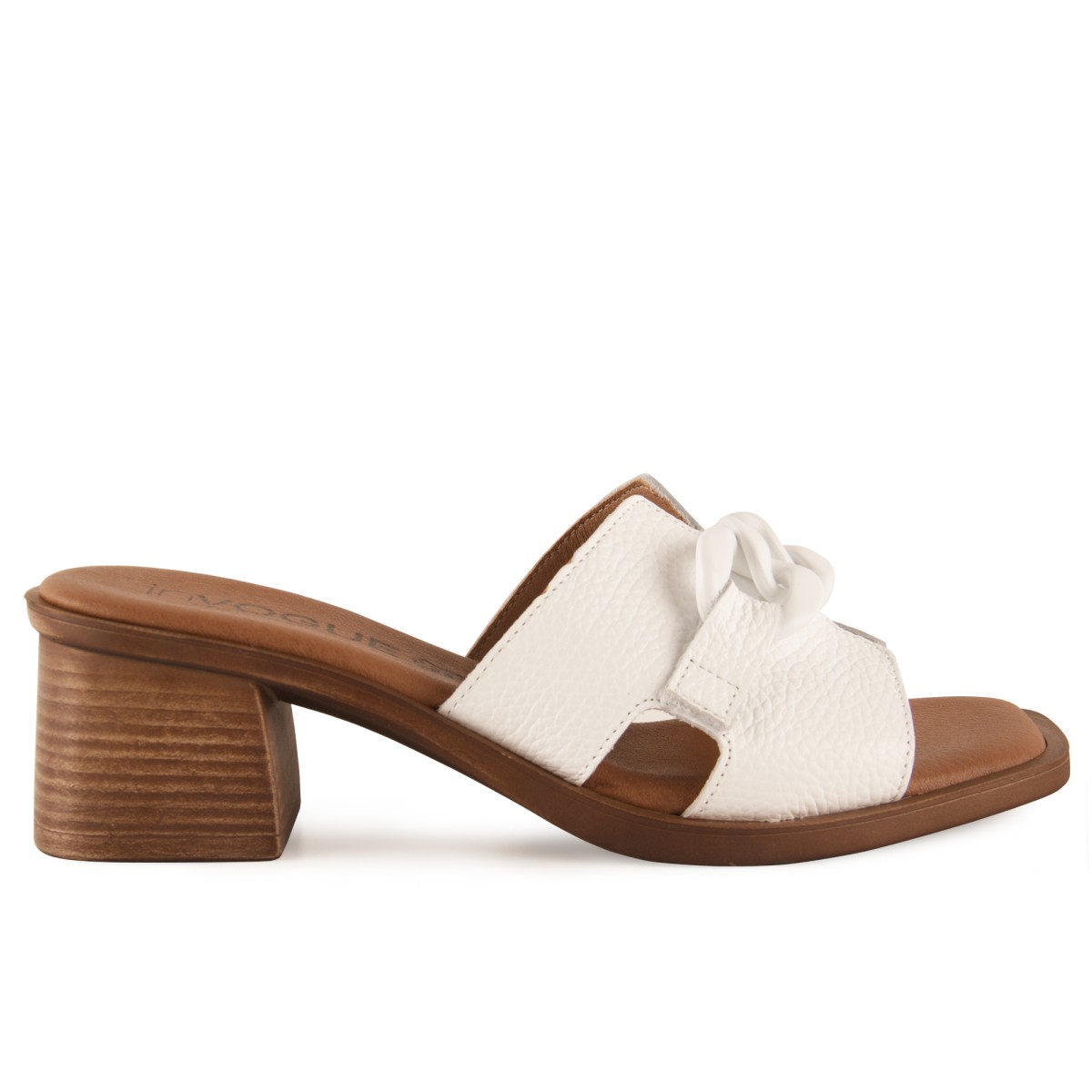 Sandales en cuir blanc de Chamby