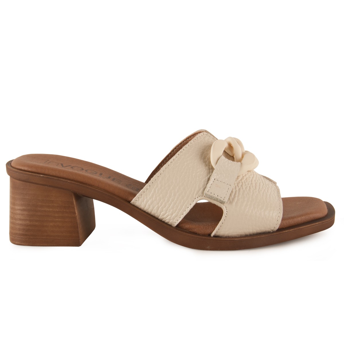 Beige leather sandals by Chamby