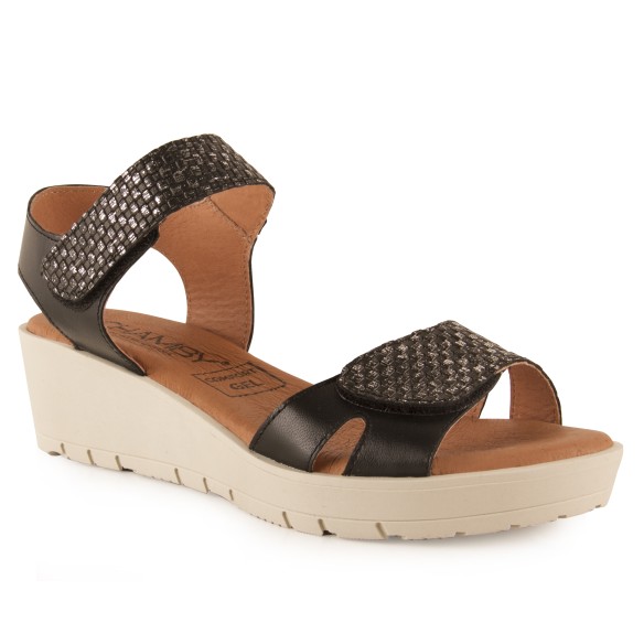Sandalias de mujer negras de piel  by Chamby CHAMBY