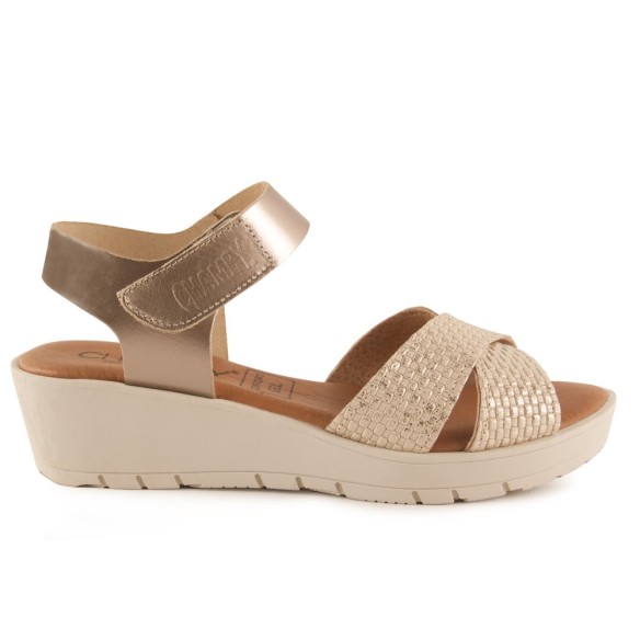 Sandalias de mujer metalizadas de piel  by Chamby CHAMBY