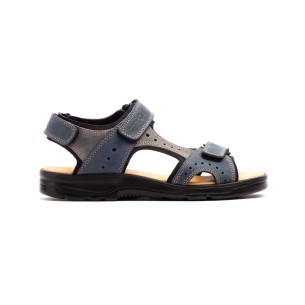 Blue leather sandals for men by Morxiva MORXIVA SHOES