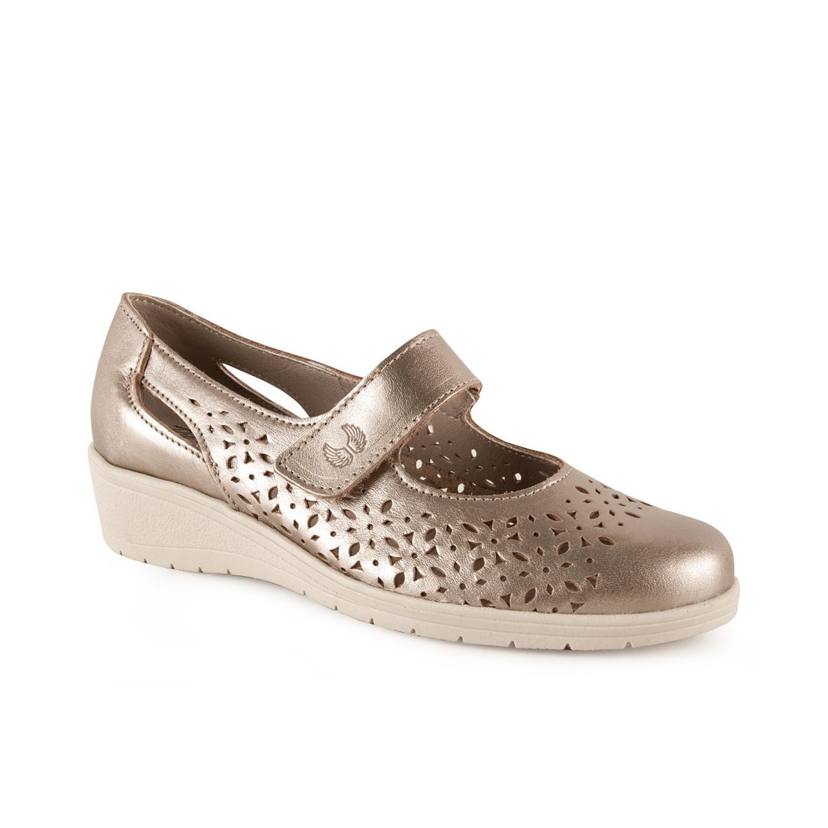 Metallic leren ballerina's van Pie de Angel