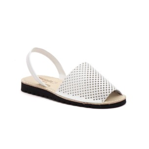Cbp|Weiße gepolsterte Sandalen aus Leder für Frauen MENORQUINAS 2