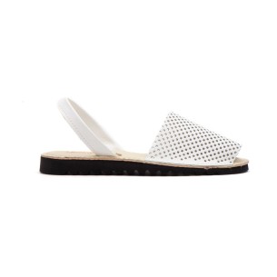 Cbp|Weiße gepolsterte Sandalen aus Leder für Frauen MENORQUINAS