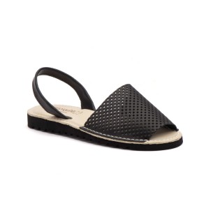 Cbp|Schwarze gepolsterte Ledersandalen für Frauen MENORQUINAS 2