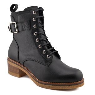 Bottines décontractées en cuir noir à petits talons TUPIE 2