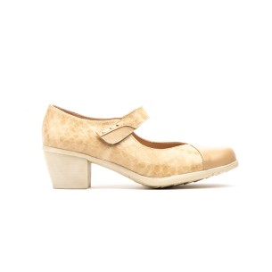 Scarpe comfort in pelle beige con tacco CBP - CONBUENPIE