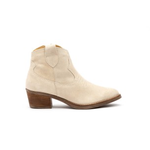 Botines Camperos de piel beige Par y Medio