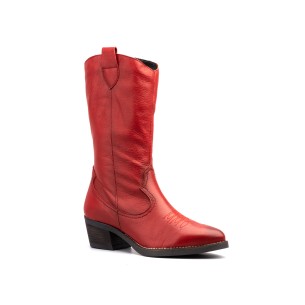 Botas Camperas de piel rojas Par y Medio 2