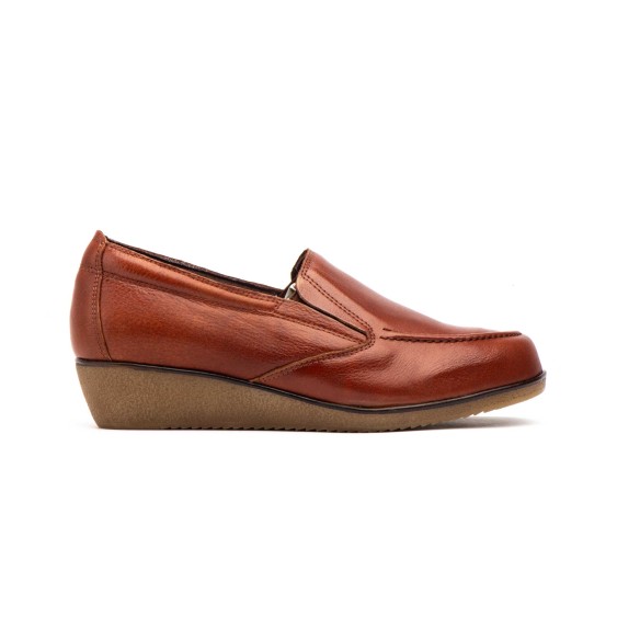 Mocassini in pelle marrone con zeppa CBP - CONBUENPIE