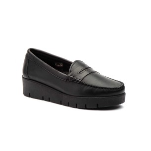 Mocassins en cuir noir à semelle compensée CBP - CONBUENPIE 2