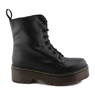 Botines militares negros de piel JARPEX