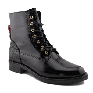 Black leather urban ankle boots CASUAL 2