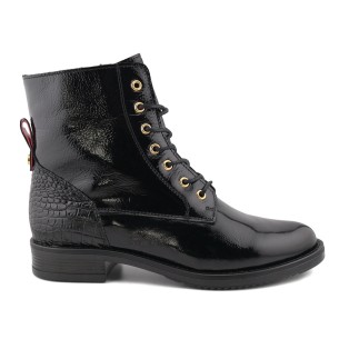 Black leather urban ankle boots CASUAL